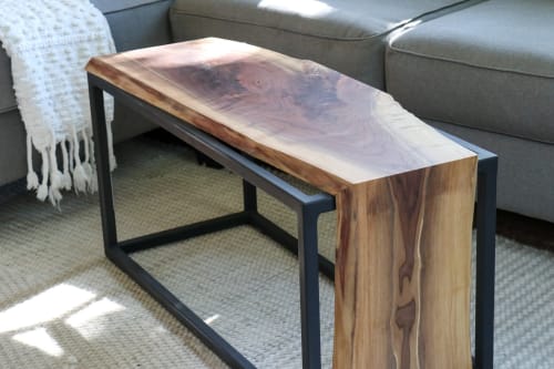Live-Edge Walnut Waterfall Bench/coffee table | Benches & Ottomans by Hazel Oak Farms