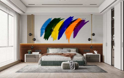Oversized Multicolor Brush/Transparent Acrylic Art/ Wall Art | Wall Hangings by uniQstiQ