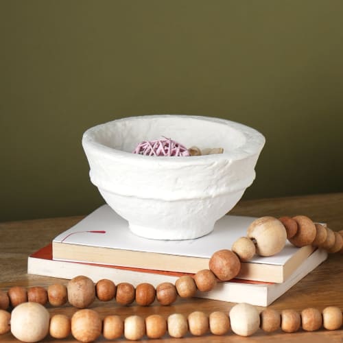 Paper Mache Bowl, Sculpture Tabletop | Dinnerware by FIG Living