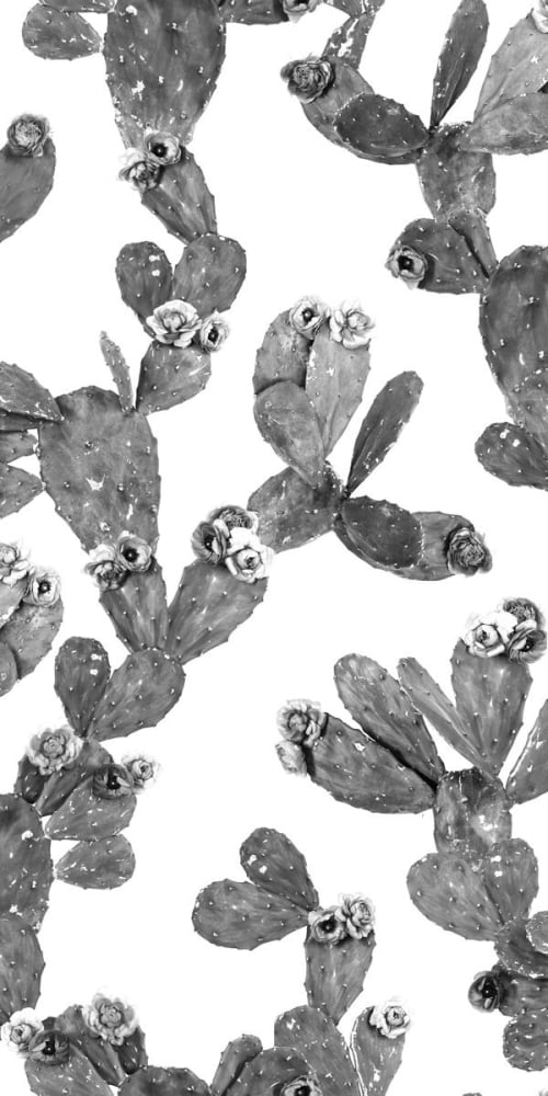 Black & White Desert Blooms Removable Fabric Wallpaper | Wallpaper by Samantha Santana Wallpaper & Home