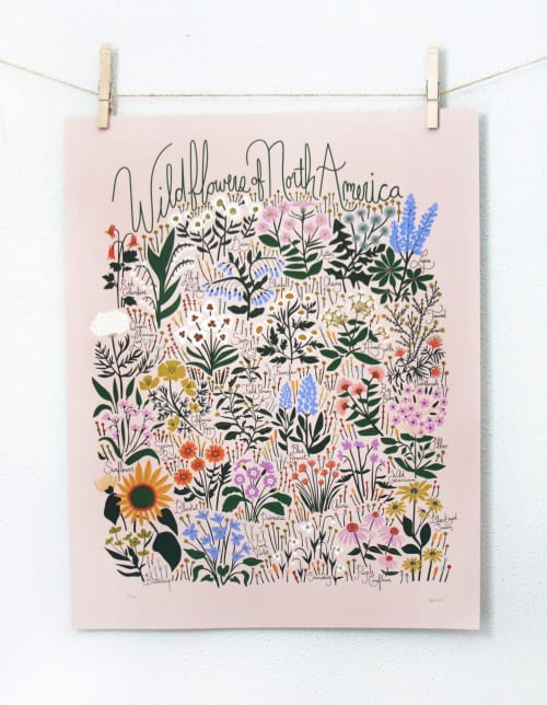 Wildflowers of North America Poster Blush | Art & Wall Decor by Leah Duncan