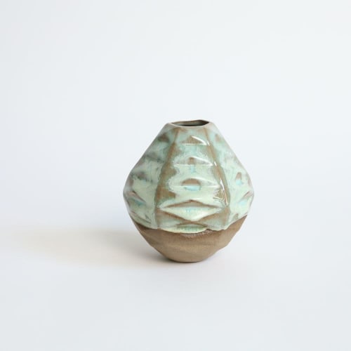 Mini Hex in Coral Green | Vases & Vessels by by Alejandra Design