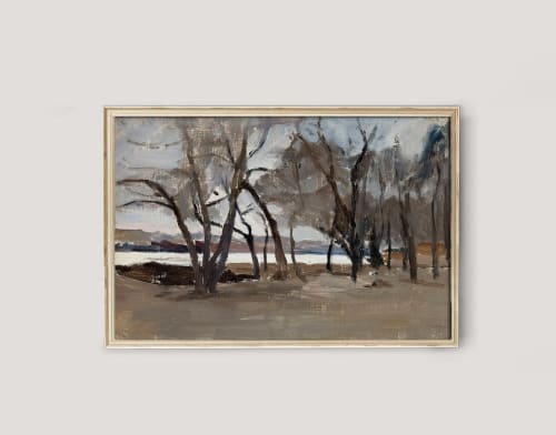 Vintage Landscape with trees | Vintage Winter Scene | Art & Wall Decor by Capricorn Press