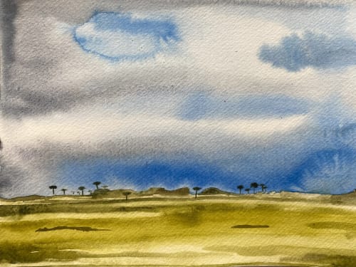 Stormy Everglades | Watercolor Painting in Paintings by Neon Dunes by Lily Keller