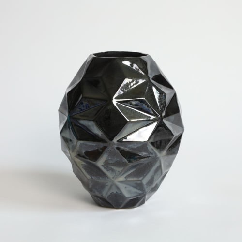Oblique in Palladium | Vases & Vessels by by Alejandra Design