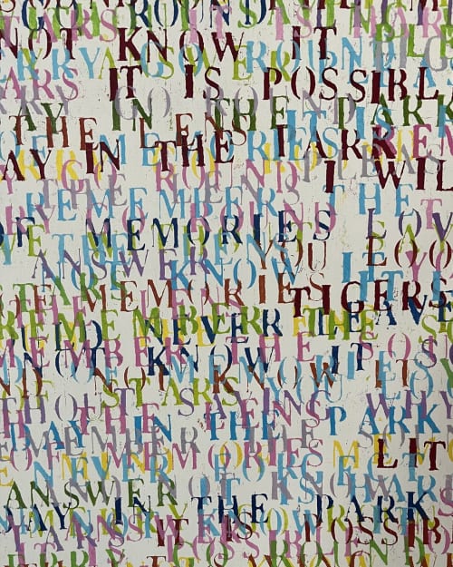 Rainbow Letters 40"x 25" | Oil And Acrylic Painting in Paintings by Emeline Tate