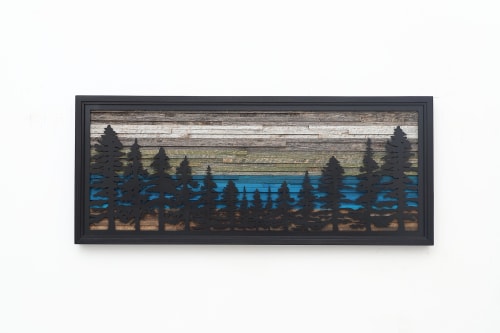 Glacial Lake Pine Forest | Wall Sculpture in Wall Hangings by Craig Forget