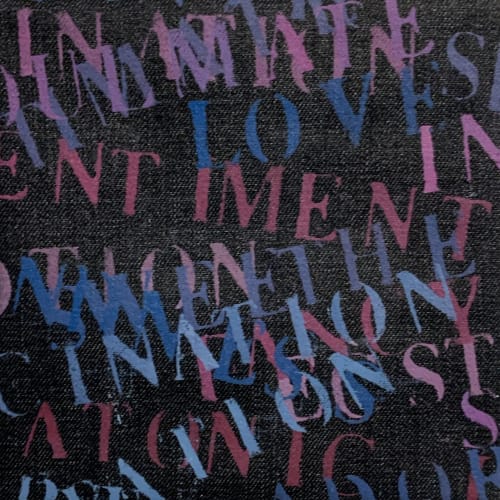 Love Denim 6" x 6" | Mixed Media in Paintings by Emeline Tate