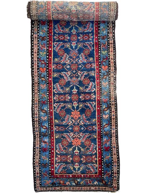 INCREDIBLE Long & Narrow Over-sized Antique Runner | Blues | Runner Rug in Rugs by The Loom House