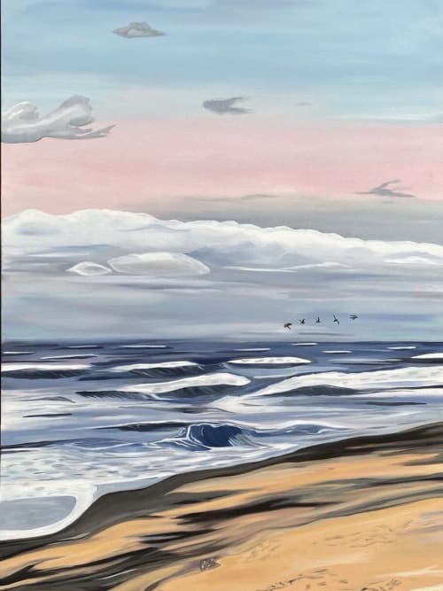 South Beach Sunrise I | Paintings by Neon Dunes by Lily Keller