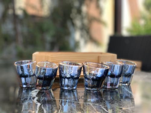 Holographic Faceted Shot Glass Set | Drinkware by PlusObject