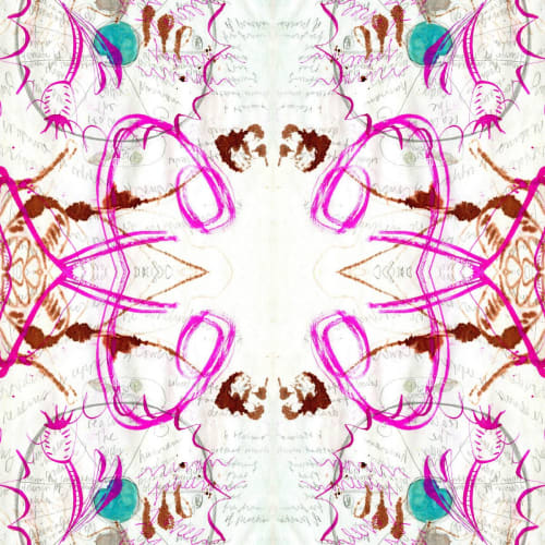 Lesson No. 10, Fuchsia | Fabric in Linens & Bedding by Philomela Textiles & Wallpaper