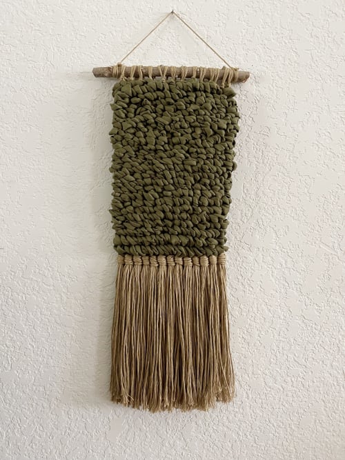 Green Woven Wall Hanging | Tapestry in Wall Hangings by Mpwovenn Fiber Art by Mindy Pantuso