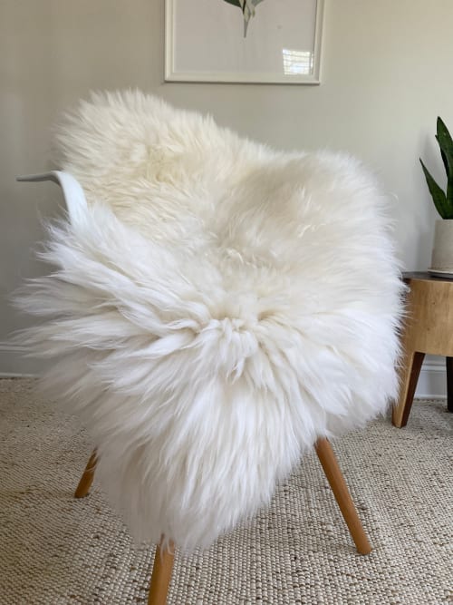 Plush Longhair Ivory Sheepskin | Rugs by East Perry