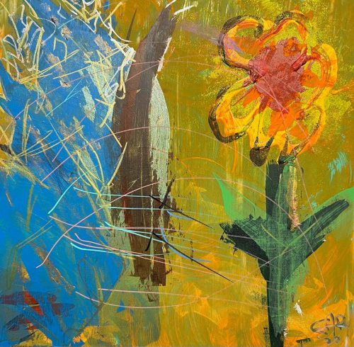 Hungry Butterfly (12"x12") - SOLD | Mixed Media in Paintings by The Art Of Gary Gore