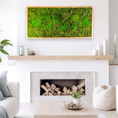 Plant Wall Art Moss and Fern Sculpture, Long Horizontal | Plants & Landscape by Sarah Montgomery