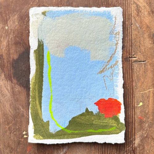 Abstract on handmade paper | Oil And Acrylic Painting in Paintings by Lizzie DiSilvestro