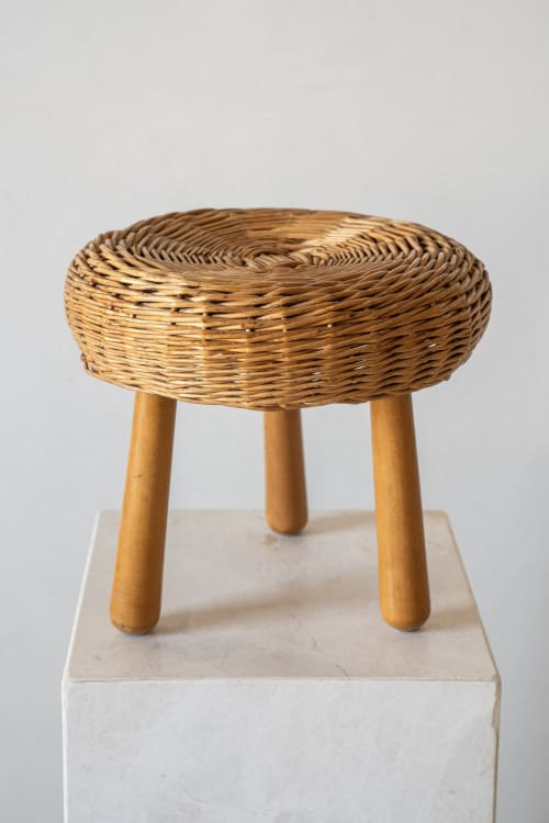Woven Wicker Tripod Stool | Chairs by District Loom