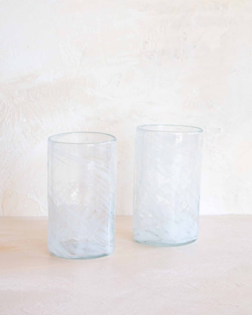 Xaquixe Large Tumbler - Alabaster (set of 2) | Glass in Drinkware by MINNA