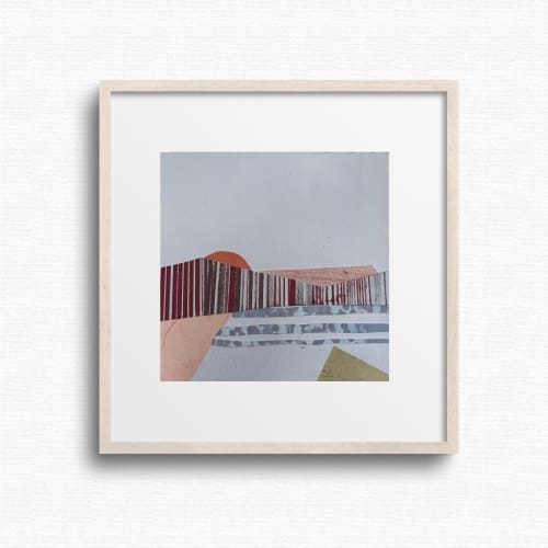 6x6 Original Collage Art | Receding Waves by Shilo Ratner | Work by Shilo Ratner