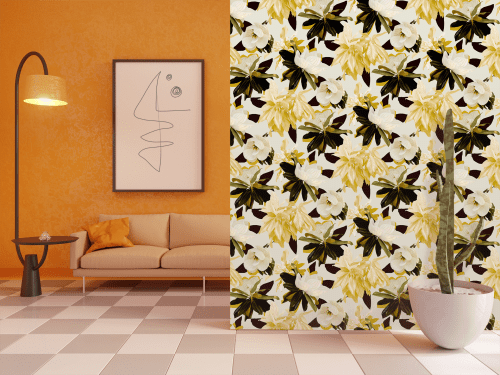 Magnolia Removable Fabric Wallpaper - Peel and Stick! | Wallpaper by Samantha Santana Wallpaper & Home