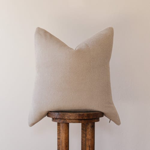 Taupe Suri Alpaca Wool Pillow 22x22 | Pillows by Vantage Design