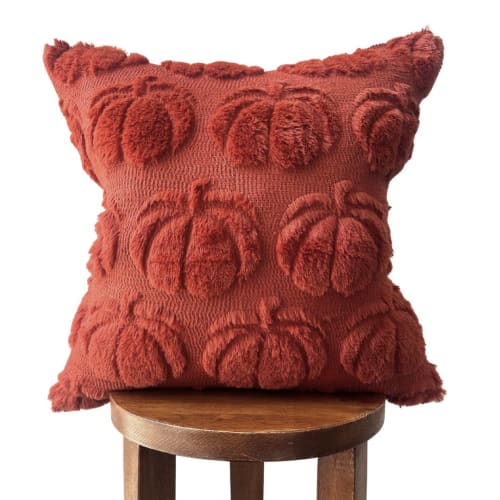 Dark Rust Pumpkin Pillow Cover | Pillows by Busa Designs