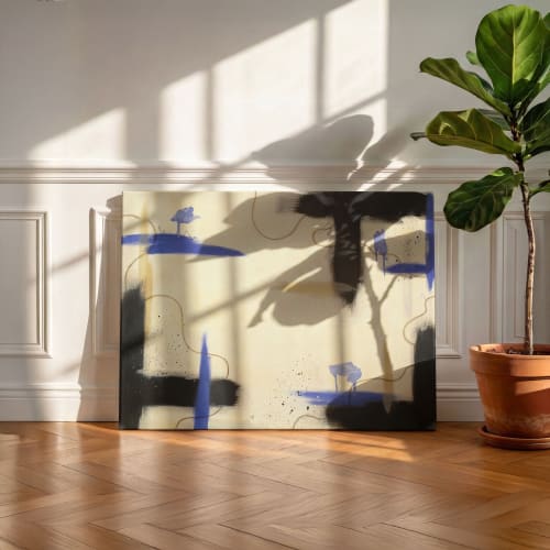 Suspended Ground | Neutral Abstract Original Painting | Oil And Acrylic Painting in Paintings by Abby May