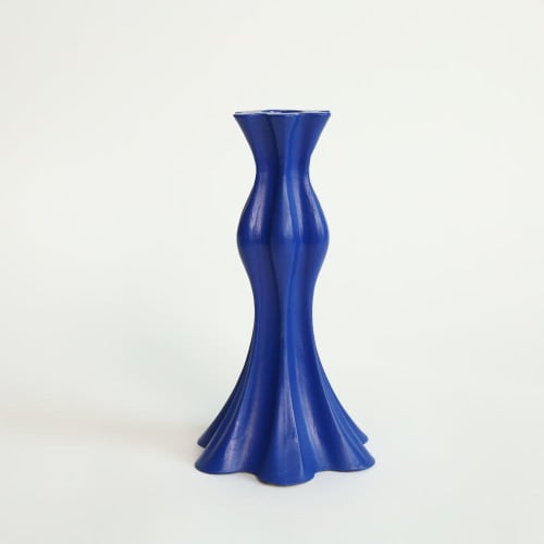 Small Candlestick in Cobalt | Candle Holder in Decorative Objects by by Alejandra Design