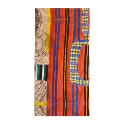 Towel - Palestine's Resilience - Folk Geometric Abstract | Work by Eman's Gallery