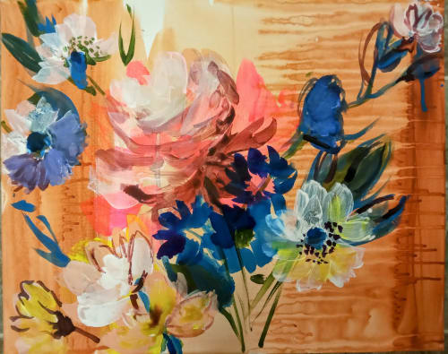 Tomorrows Tangerine floral painting | Oil And Acrylic Painting in Paintings by Colleen Sandland Beatnik