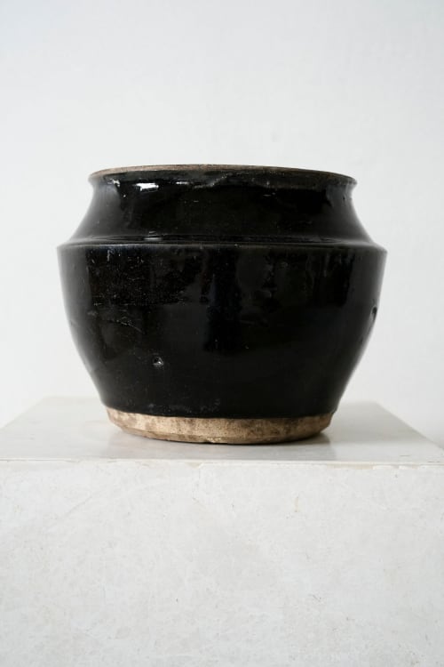 District Loom Antique Black Chinese Glazed Pot | Decorative Objects by District Loom