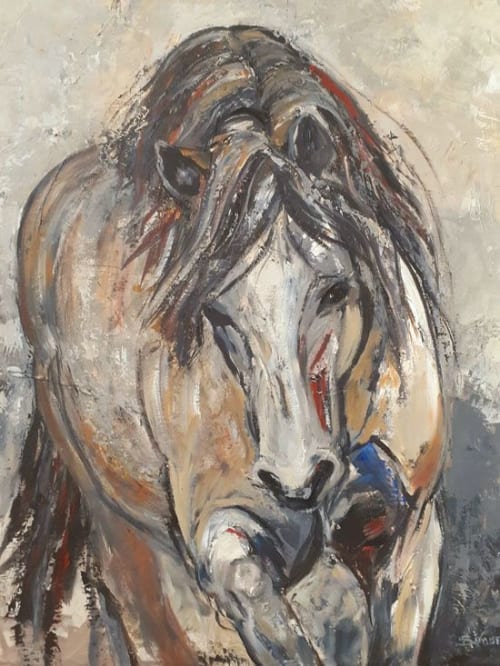 Dressage | Oil And Acrylic Painting in Paintings by Sophie DUMONT