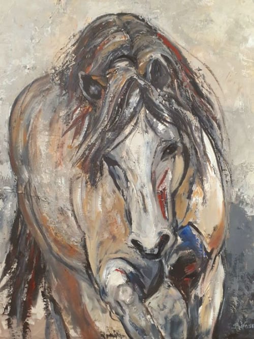 Dressage | Oil And Acrylic Painting in Paintings by Sophie DUMONT.