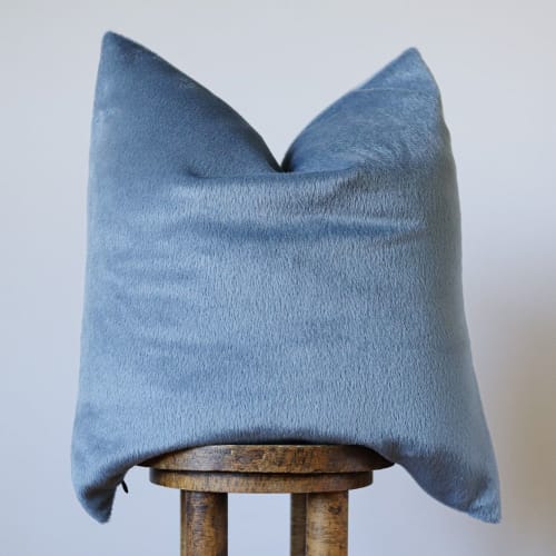 Light Blue Alpaca Pillow 22x22 | Pillows by Vantage Design