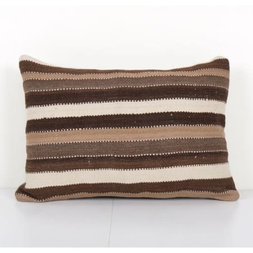 Handwoven Turkish Lumbar Kilim Pillow, Sofa Throw Pillow, He | Pillows by Vintage Pillows Store