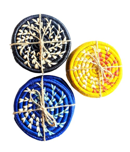 Blue, Yellow or Black Coasters Set of 4 | Tableware by Reflektion Design