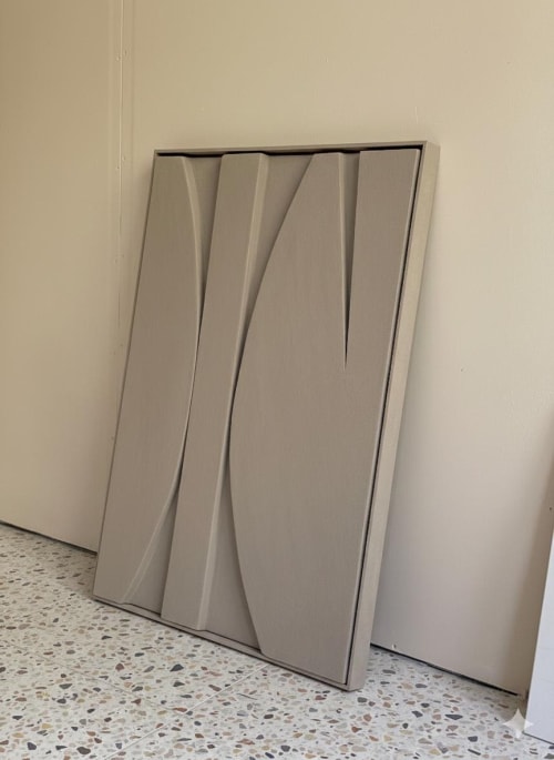 Unique Textured 3D Geometric Artwork - Sculptural Painting - Plaster Wall Art | Wall Hangings by Vaiva Art Atelier