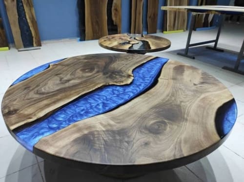Epoxy Resin Walnut Dining Table, Center Table | Tables by LuxuryEpoxyFurniture