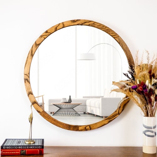 Round Hardwood Mirror | Decorative Objects by Dot & Rose