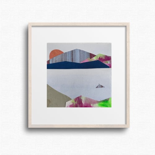 6x6 Original Collage Art |Spring in Mountains by Shilo Ratner | Work by Shilo Ratner