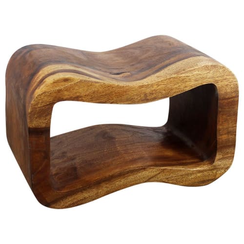 Haussmann® Wood Wave Bench 24 in x 13.5 x 15 inch | Benches & Ottomans by Haussmann®