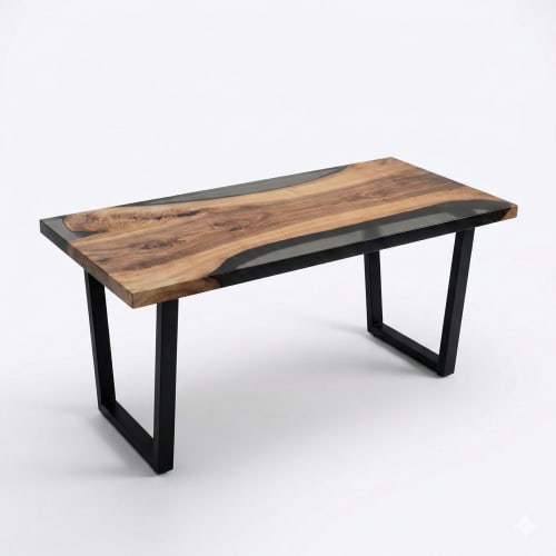 Walnut Epoxy desk Custom Epoxy Resin Table | Tables by Ironscustomwood