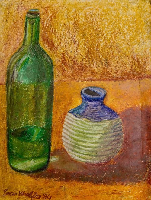 Still Longing - Original Oil Pastel Drawing  - Warm Still Life | Drawings by Eman's Gallery