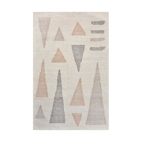 Handmade Jute Wool Flatweave, Neutral Ivory Area Carpet, Beige Textured Boho Decor | Area Rug in Rugs by Swiflo