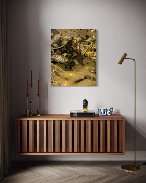 Aqua High Wave Wall Décor Gold | Decorative Objects by PlusObject