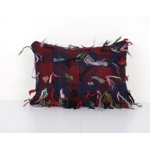 Vintage Handwoven Multi Color Turkish Flokati Rug Shagy Pill | Cushion in Pillows by Vintage Pillows Store