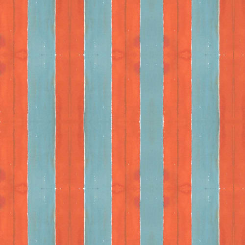 Cabana Stripe No. 4 (Lg), Parakeet | Linens & Bedding by Philomela Textiles & Wallpaper