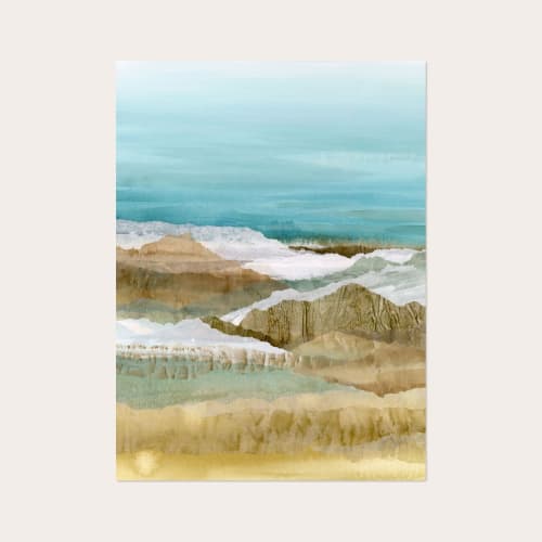 Uneven Ground I Art Print - Textured Coastal Landscape | Prints in Paintings by Lara Eckerman Art
