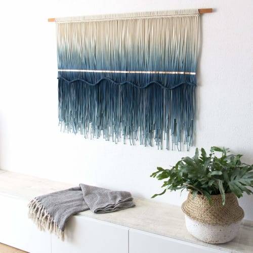Large Wall Tapestry - SEA VIEW | Wall Hangings by Rianne Aarts / Teddy and Wool Studio